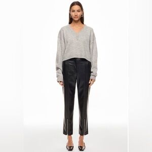 10 Crosby Derek Lam Zippered Hem Black Faux Leather Pants
